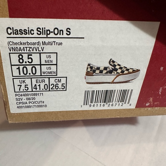 Vans stacked platform checkered board slip on sneaker white black size 10 - Picture 13 of 13